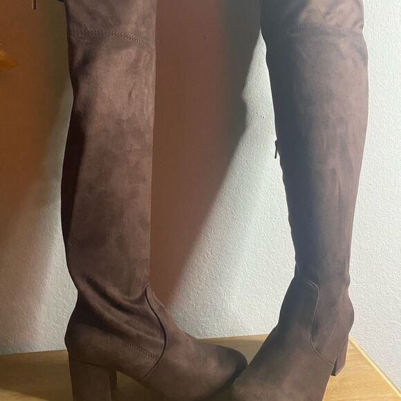 New Lane Bryant brown over the knee boots Block heel women’s 7w 7 wide width - Picture 2 of 11